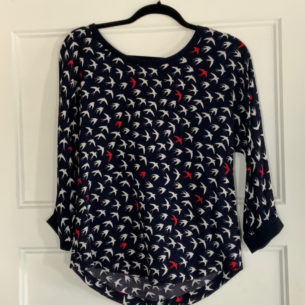 Maeve red white blue swallow shirt Sz6